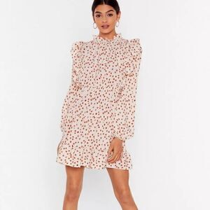 NWOT Nasty Gal Floral High Neck Flowy Mini Dress 0 4